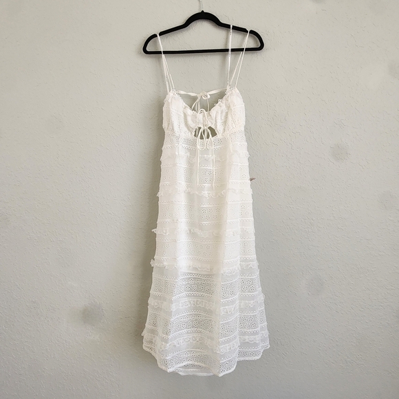 For Love And Lemons Cameron White Eyelet Midi Dress Size Large NWT! - Picture 4 of 7